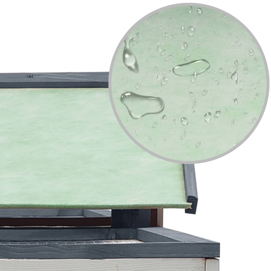 Cage à lapin 310x70x87 cm bois massif de pin et d'épicéa - gris - number 5.