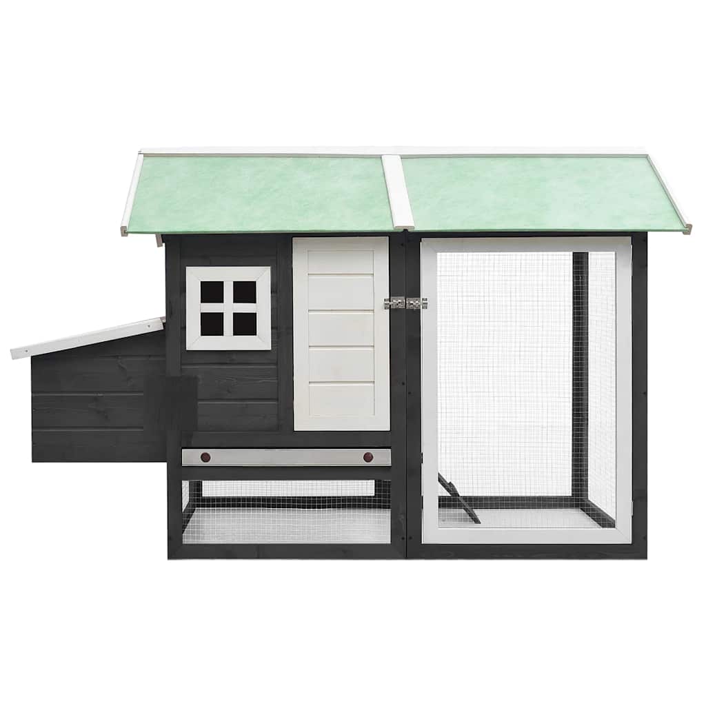 Poulailler 170x81x110 cm pin massif et épicéa - gris - number 2.