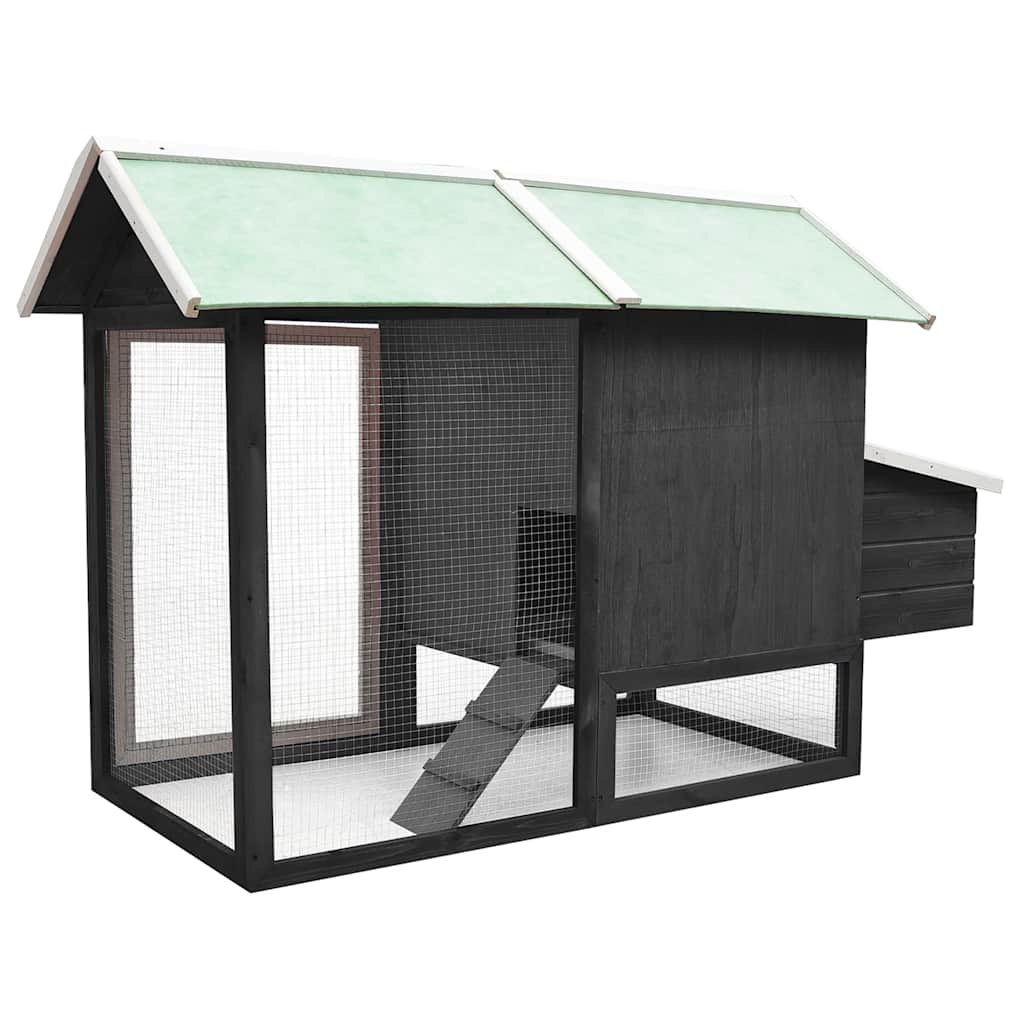 Poulailler 170x81x110 cm pin massif et épicéa - gris - number 4.