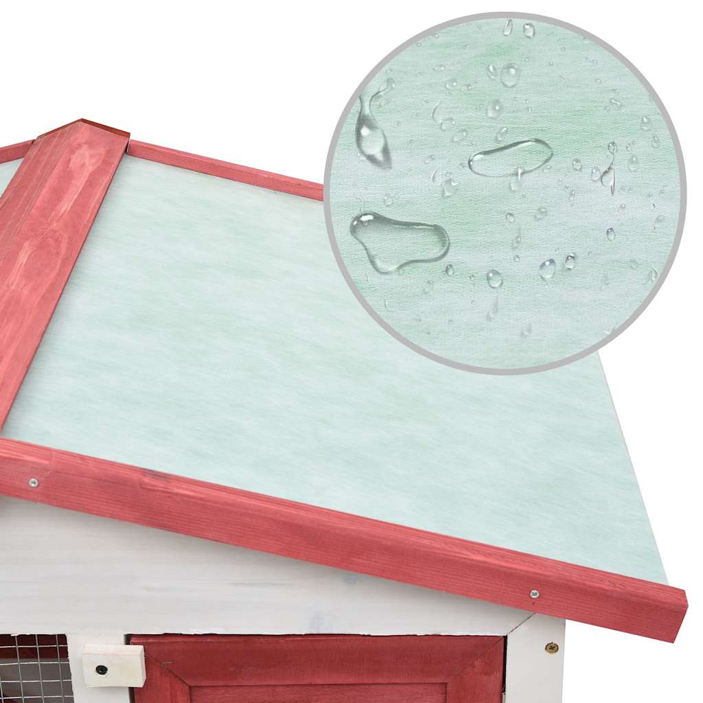 Cage à lapin d'extérieur 3 portes bois - rouge - number 6.