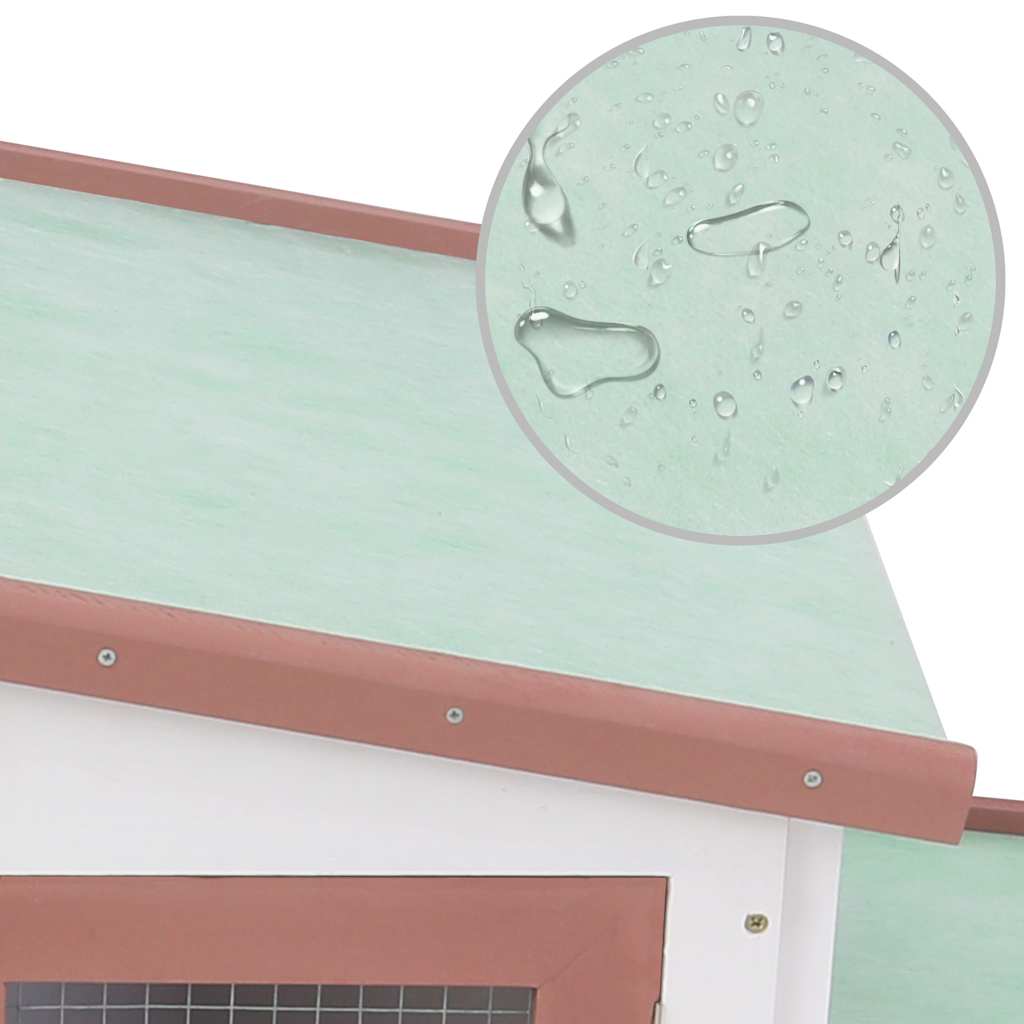 Veliki vanjski kavez za kućne ljubimce 204x45x85 cm drvo smeđe bijelo - smeđe i bijelo - number 6.