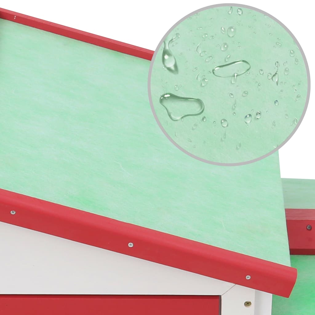 Grande cage d'extérieur pour animaux de compagnie 145x45x84 cm bois rouge blanc - rouge et blanc - number 5.