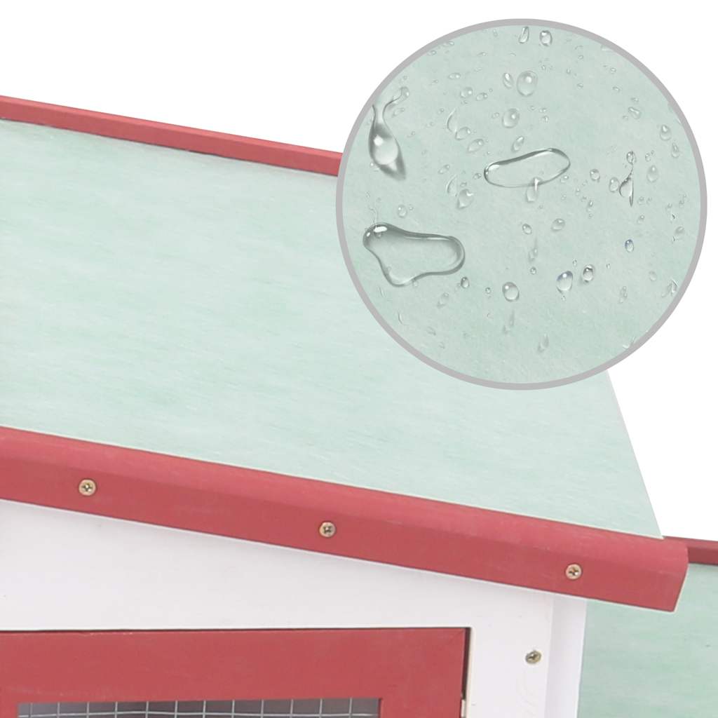 Grande cage d'extérieur pour animaux de compagnie 204x45x85 cm bois rouge blanc - rouge et blanc - number 6.