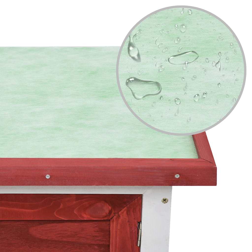 Cage à lapin d'extérieur 1 niveau bois - rouge - number 7.