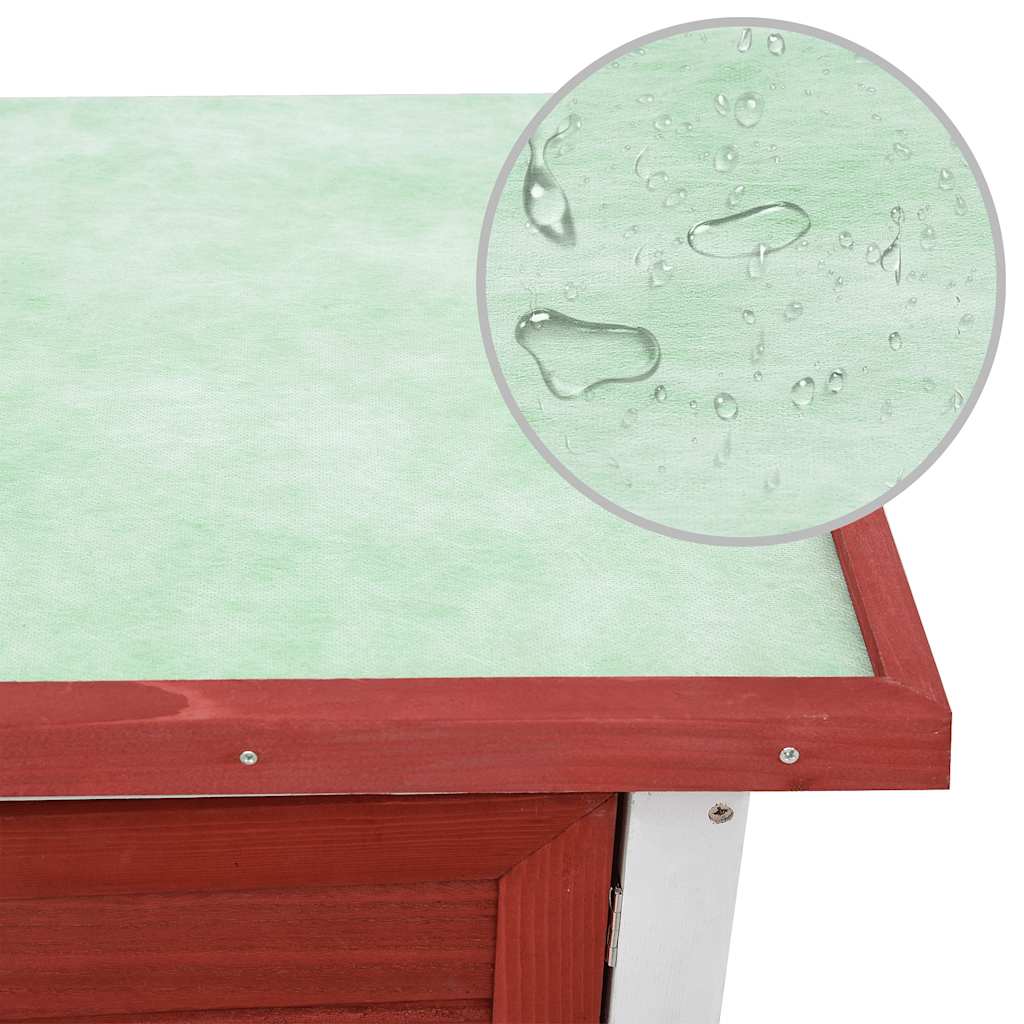 Vanjski kavez za kuniće 1 vrata drvo - crveni - number 7.