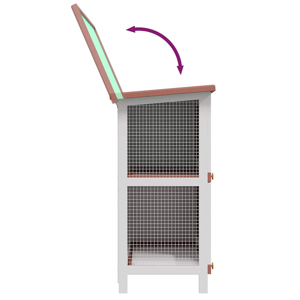 Cage à lapin d'extérieur 4 portes bois - marron - number 4.