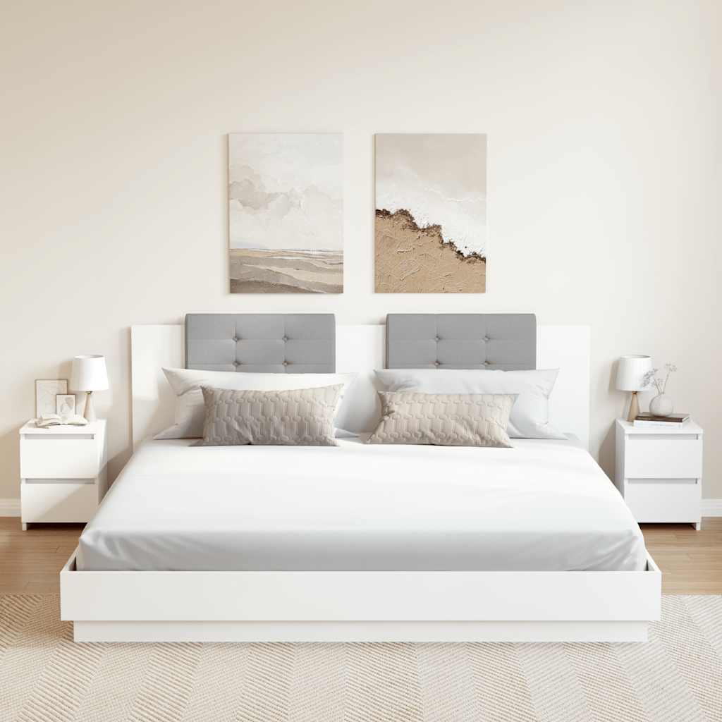 Sengeborde 2 stk. 30x30x40 cm konstrueret træ hvid - number 1.