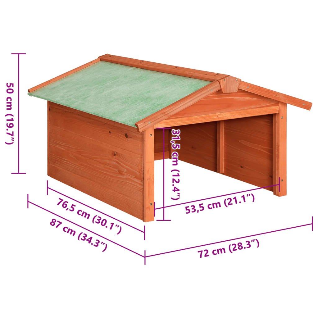 Shed for robotic lawnmower 72x87x50 cm solid pine - brown, 1 - number 9.