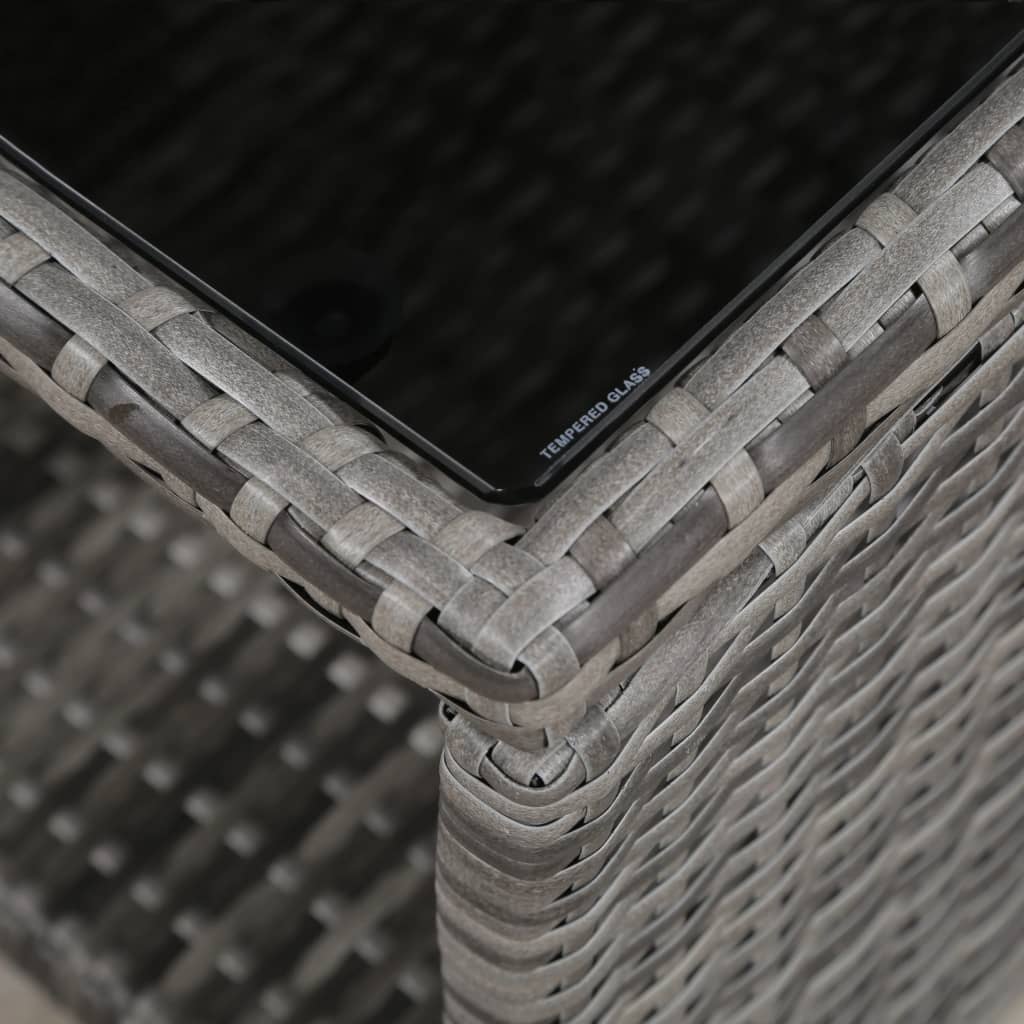 Zestaw bistro 3 części z poduszkami polirattan szary - number 5.