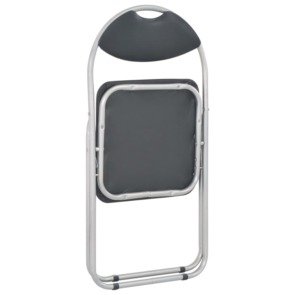 Krzesła do stołu składane 6 szt. czarna skóra ekologiczna - number 5.