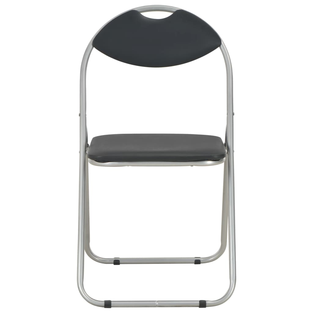 Sammenklappelige spisebordsstole 4 stk. sort kunstlæder - number 3.