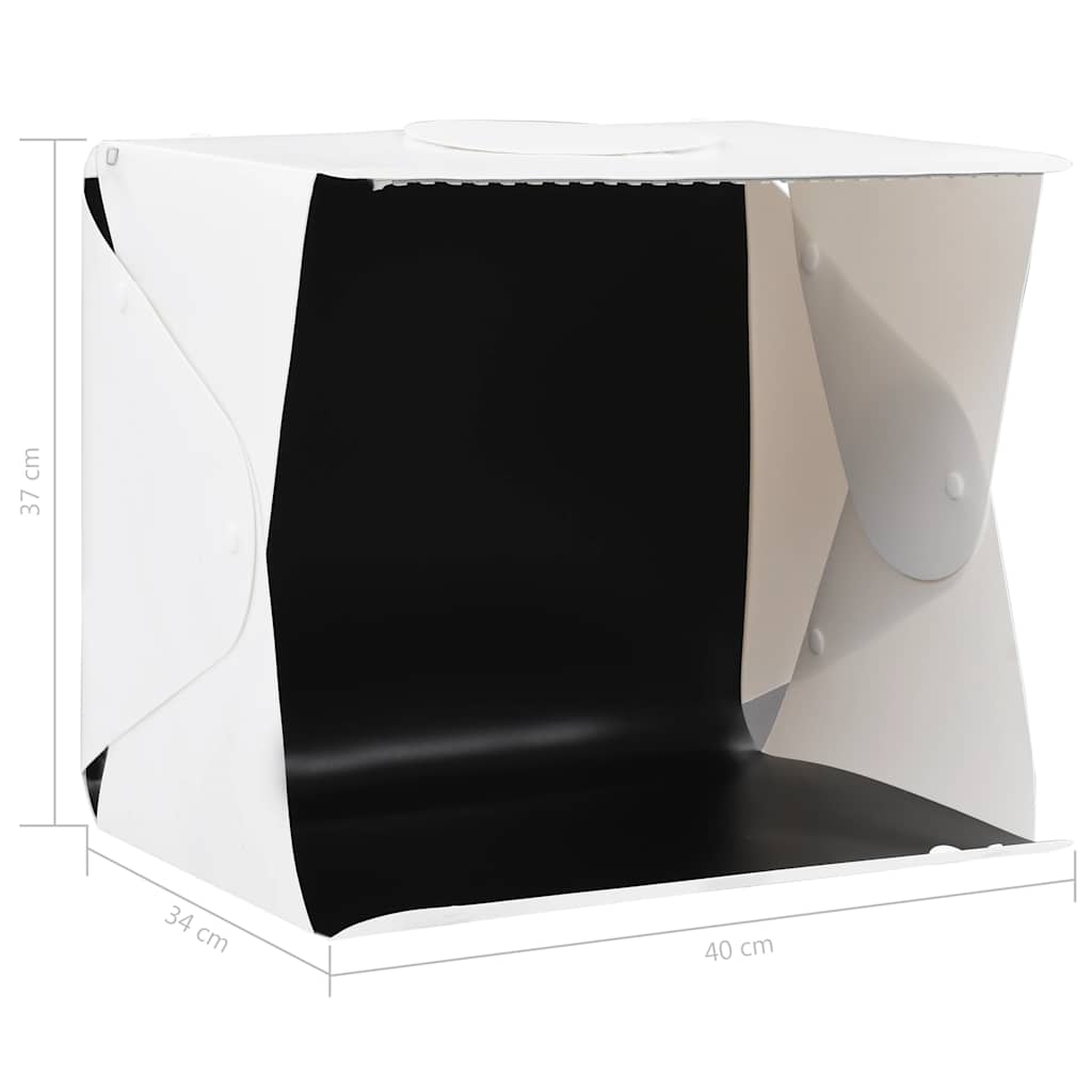 Light box pieghevole per studio fotografico 40 x 34 x 37 cm plastica bianco - number 10.