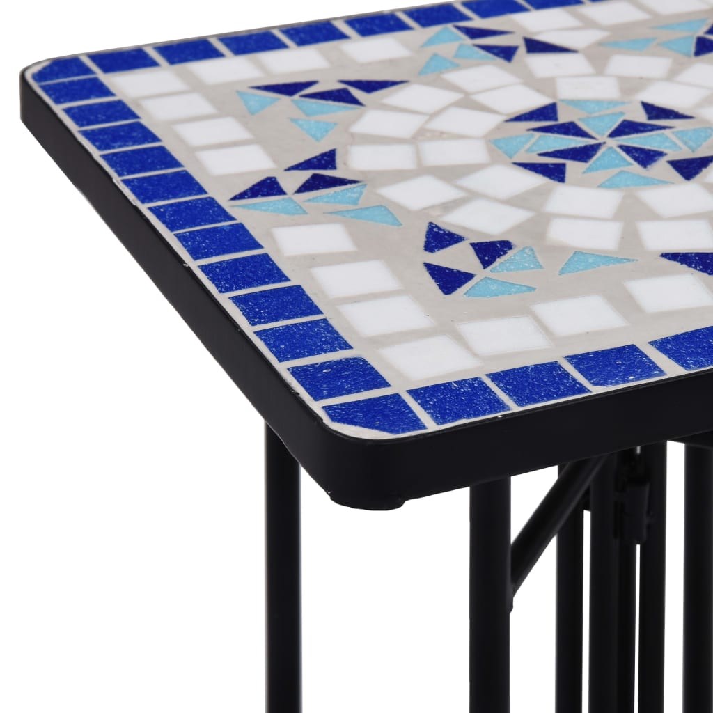 Mosaic table ceramic and white - blue, 1 - number 5.