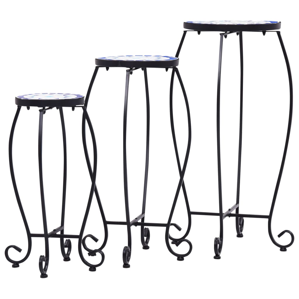 Mozaik stolovi kom. keramika i bijelo - plava, 30 x 70 cm, 3 - number 2.