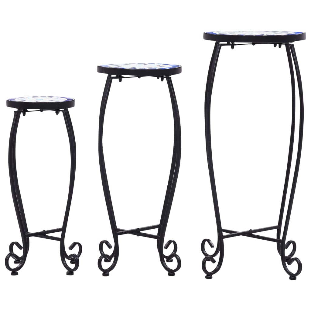 Mozaik stolovi kom. keramika i bijelo - plava, 30 x 70 cm, 3 - number 3.