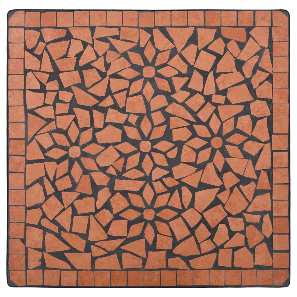 Bistrobord med mosaikdesign 60 cm keramisk teracotta - terrakotta, 60 x 60 x 76 cm, 1 - number 7.