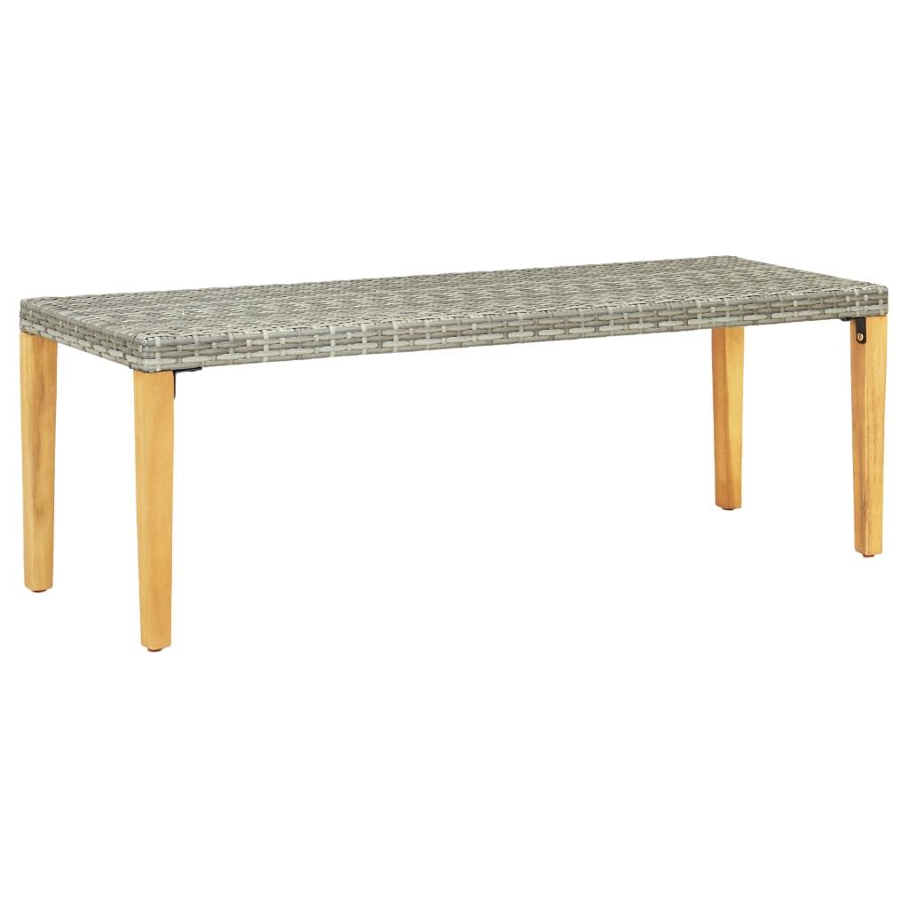 Havebænk 80 cm polyrattan grå - number 1.