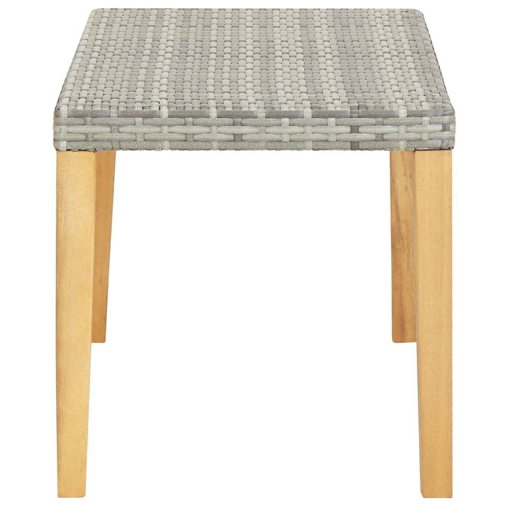 Vrtna klupa 120 cm poliratan i masivno drvo bagrem - siva, 1 - number 3.