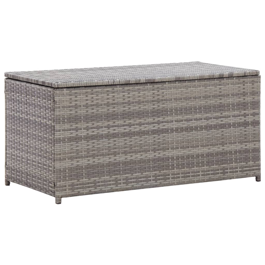 Opbevaringskasse til haven 100x50x50 cm polyrattan grå - number 1.