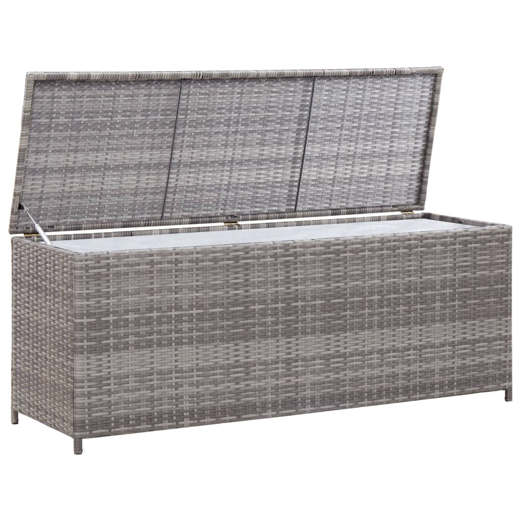 Opbevaringskasse til haven 150x50x60 cm polyrattan grå - number 2.