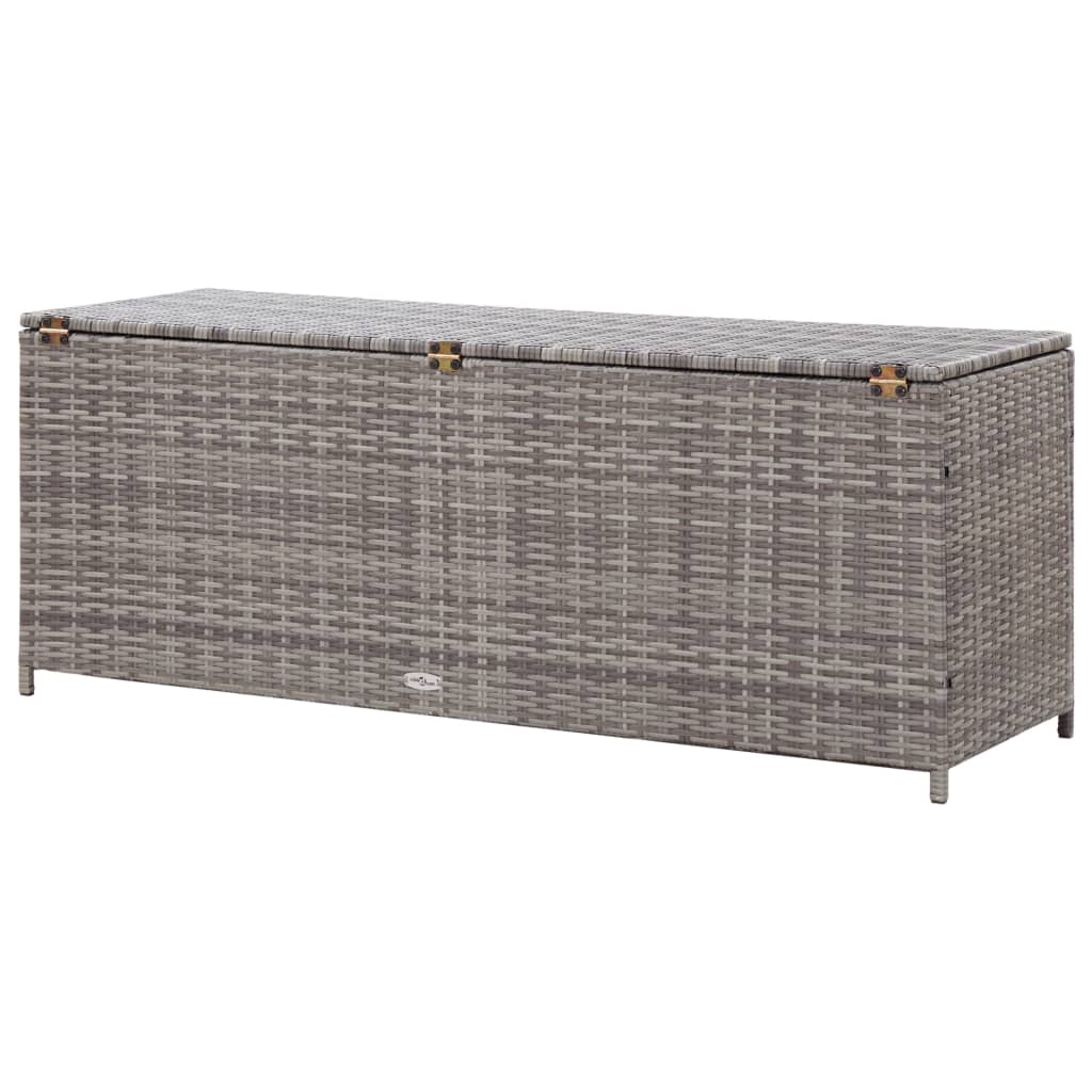Opbevaringskasse til haven 150x50x60 cm polyrattan grå - number 4.