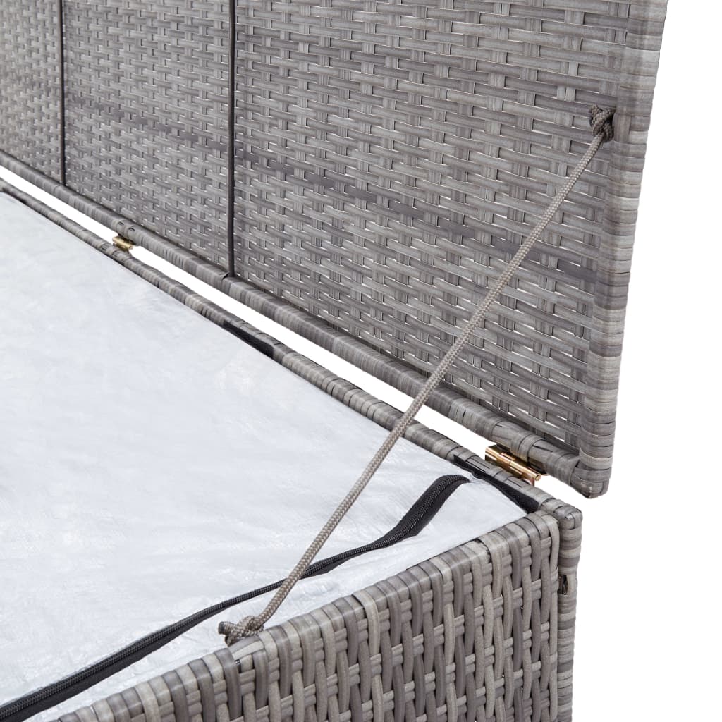 Opbevaringskasse til haven 150x50x60 cm polyrattan grå - number 6.