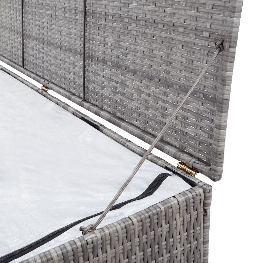 Opbevaringskasse til haven 120x50x60 cm polyrattan grå - number 6.