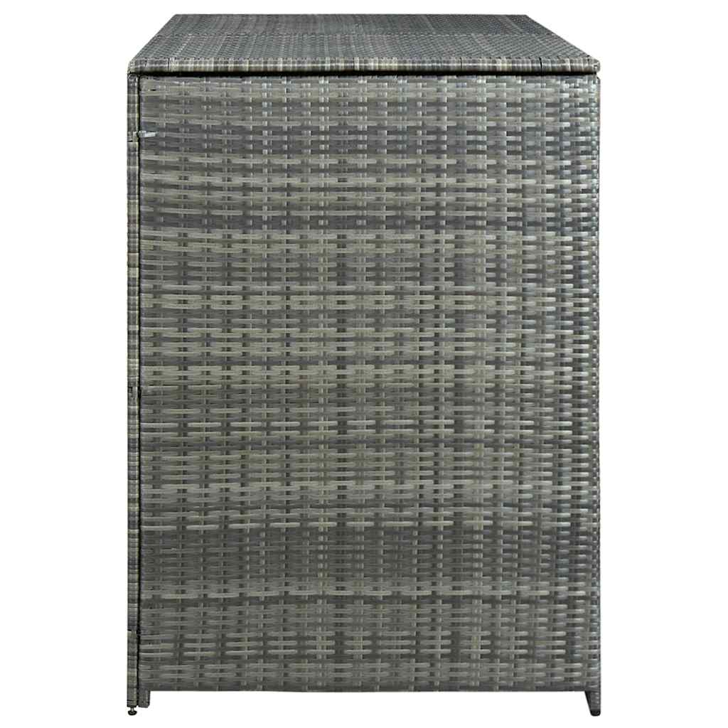 Double bin cover 148x77x111 cm polyrattan grey - number 7.