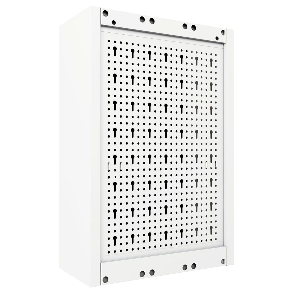 Vægmonteret værktøjsskab industriel stil metal grå og sort - number 4.