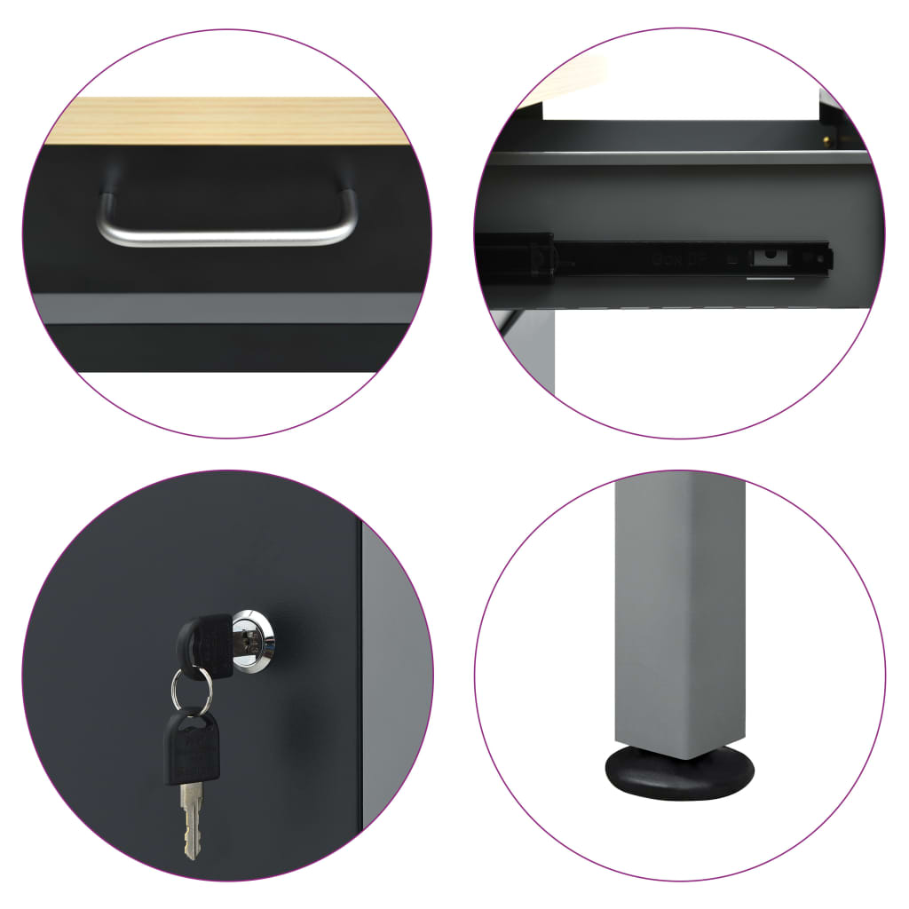 Arbetsbord 120x60x85 cm stålsvart - number 8.