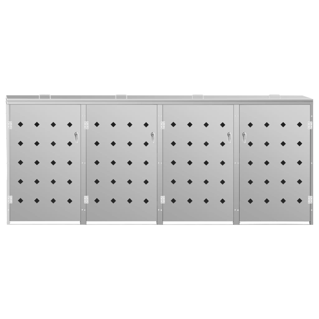 Firdobbelt skraldespandsskur 240 l rustfrit stål - number 3.