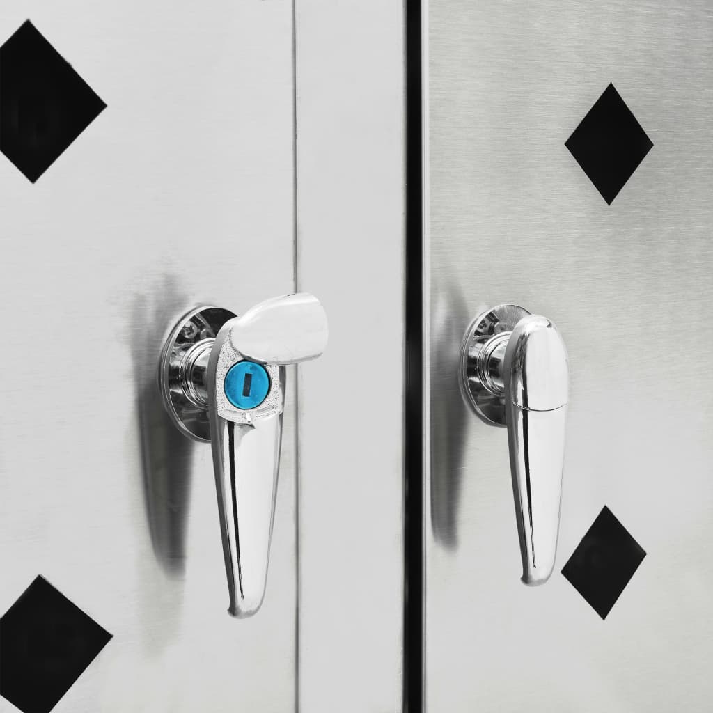 Firdobbelt skraldespandsskur 240 l rustfrit stål - number 7.