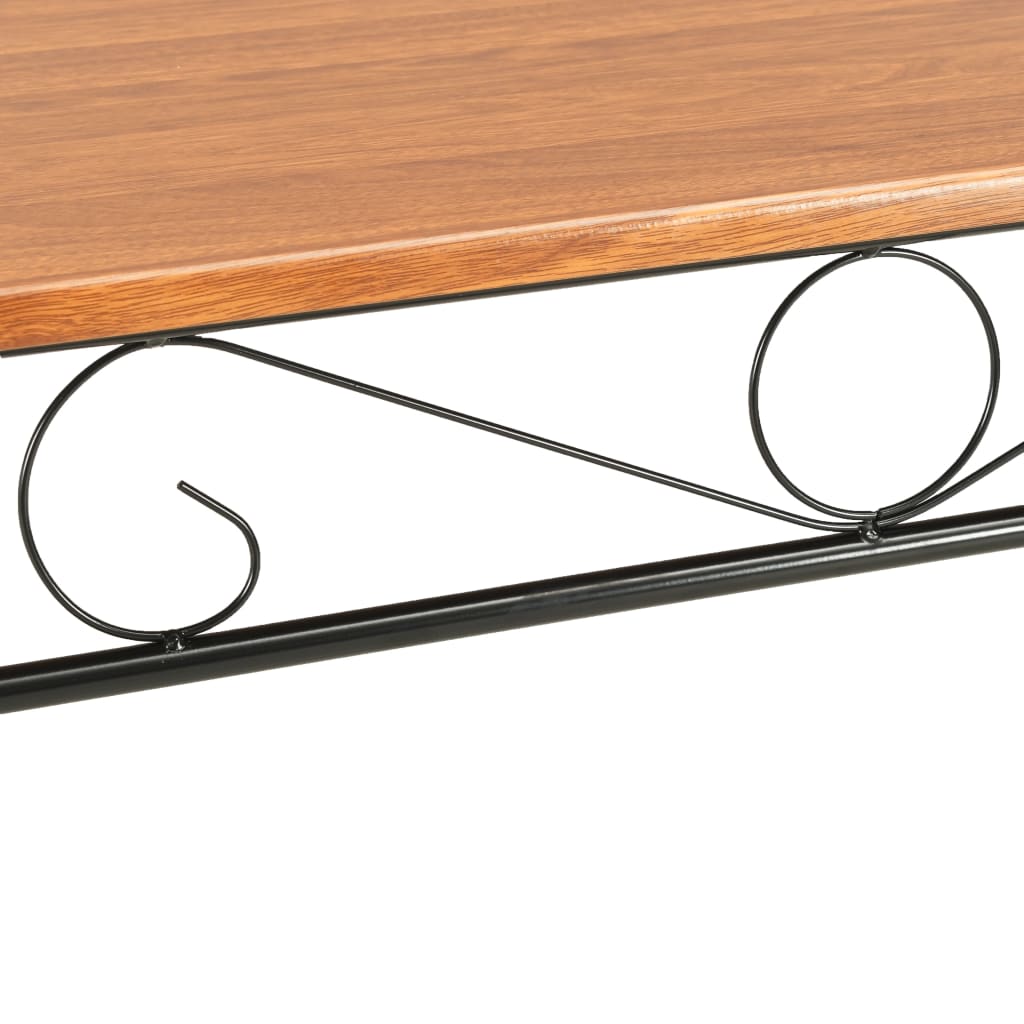 Blagovaonska stolna garnitura 7 dijelova mdf i čelik smeđa - number 7.