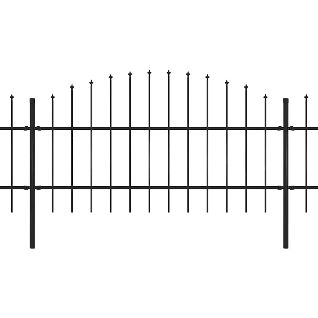 Clôture de jardin avec piquet (0,75-1) x 3,4 m acier noir - 1, 3,4 m, 75-100 cm - number 2.