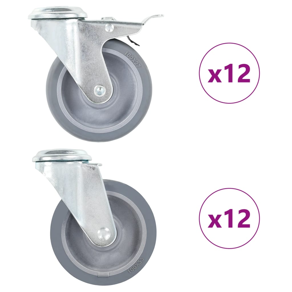 Okretni kotač s rupom za vijak 24 kom. 100 mm - number 1.