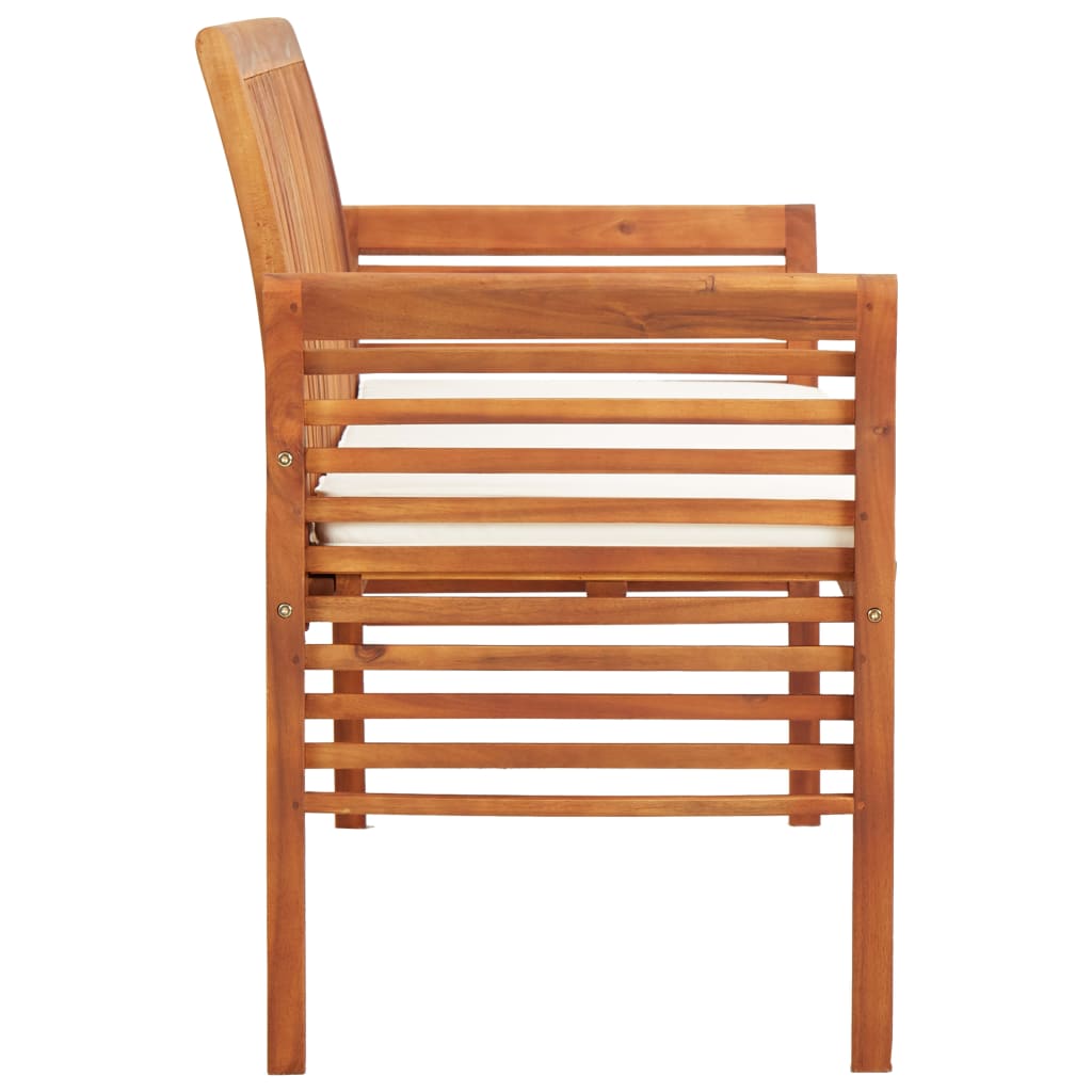 3-personers havebænk med hynde massivt akacietræ - creme, 150 cm, 1, x - number 3.