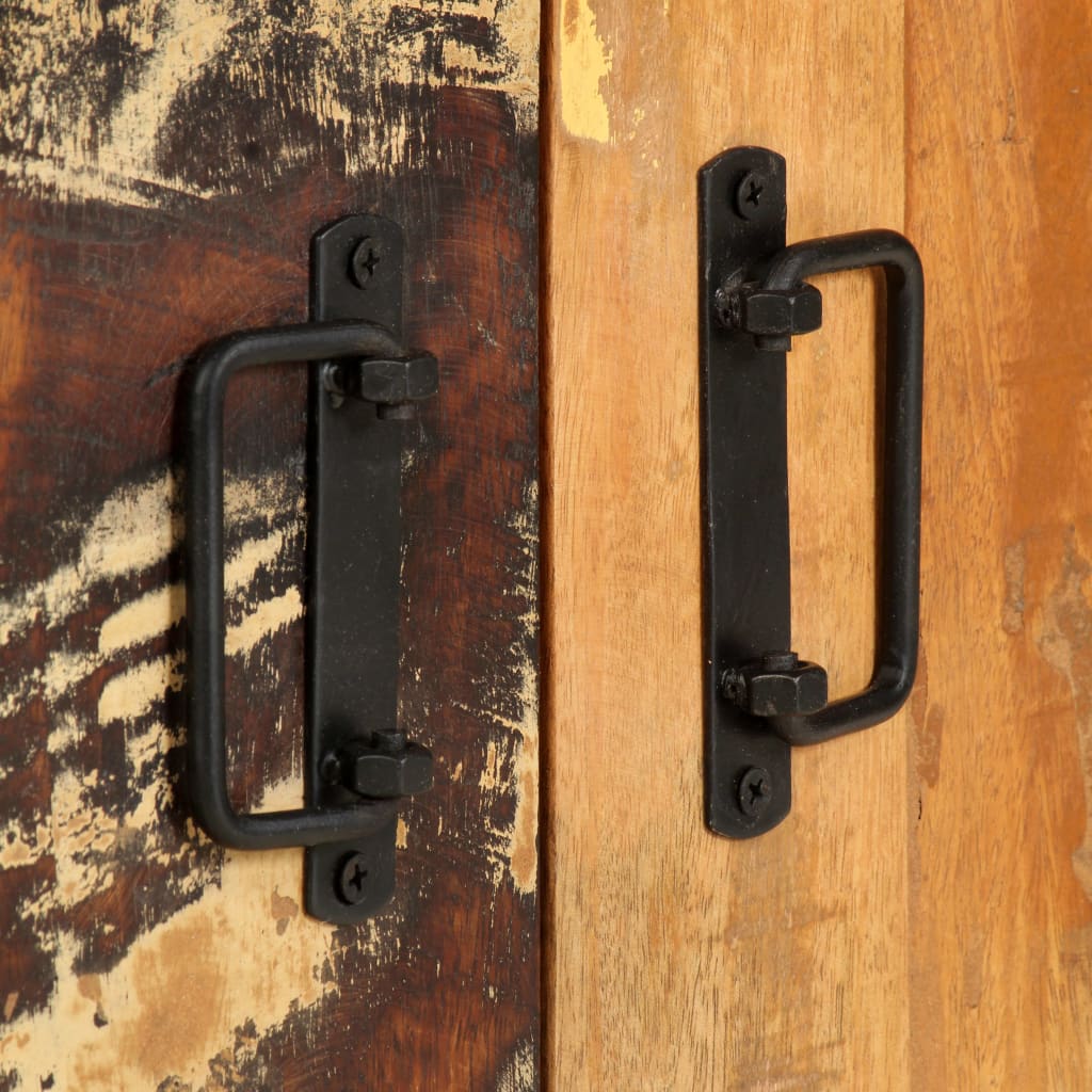 Regał na 4 poziomy 124x30x180 cm lite drewno z odzysku - number 6.