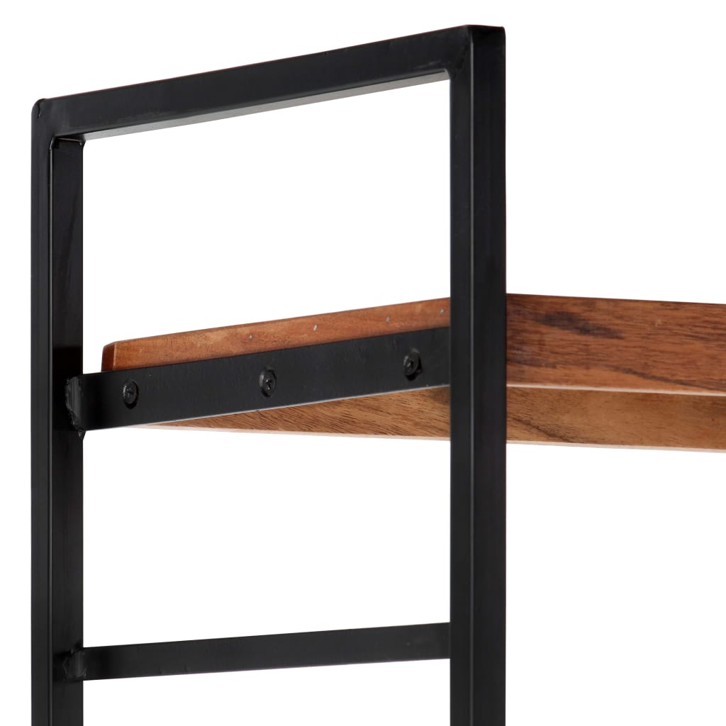 Bokhylle i 4 nivåer 124 x 30 x 180 cm massivt akasietre - number 6.