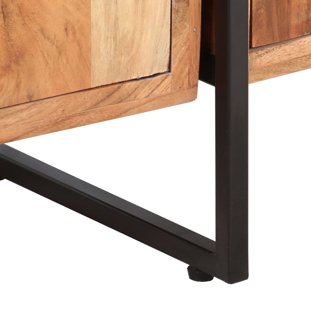 Bokhylle i 4 nivåer 124 x 30 x 180 cm massivt akasietre - number 8.