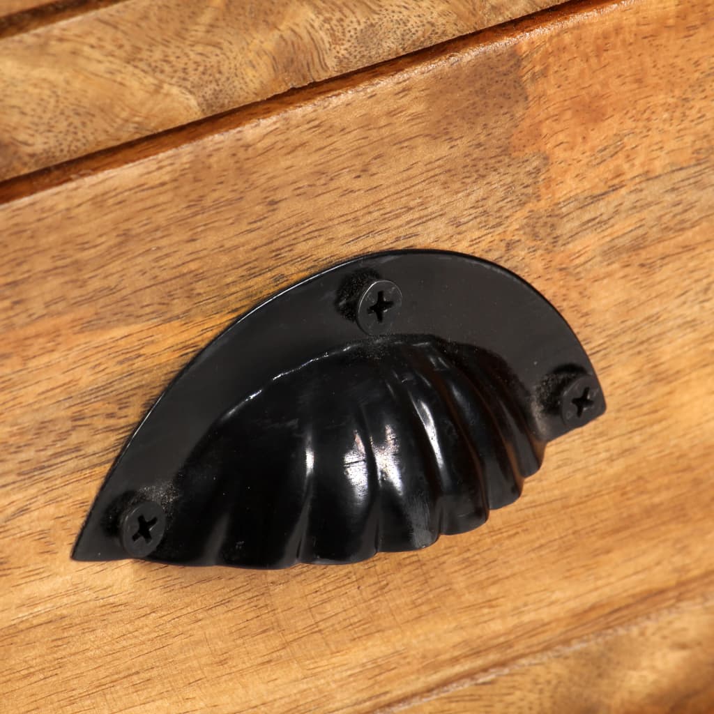 Bokhylle i 4 nivåer 6 skuffer 122x36x181 cm heltre mangotre - number 7.