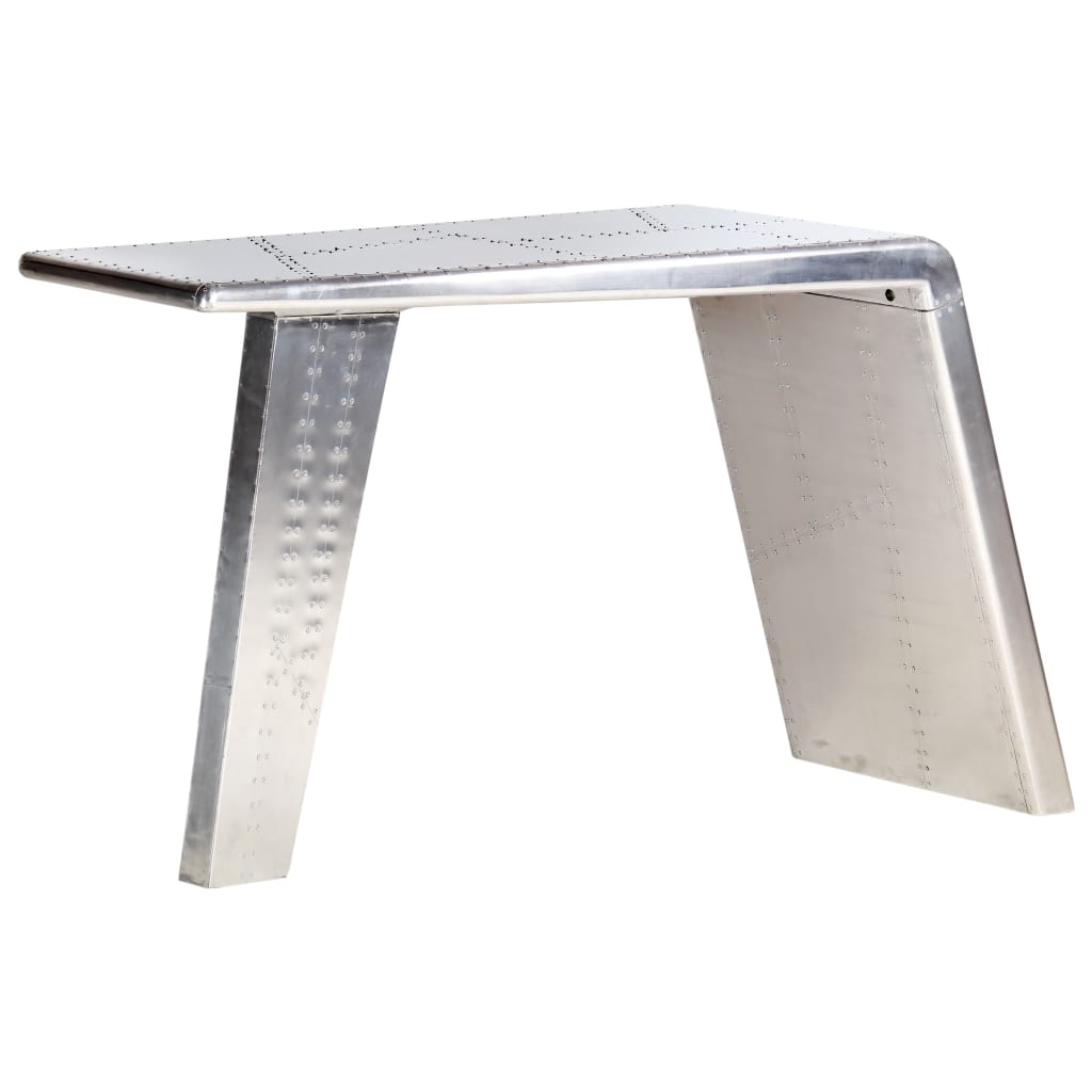 Aviator-skrivebord 112 x 50 x 76 cm metal sølvfarvet - number 1.