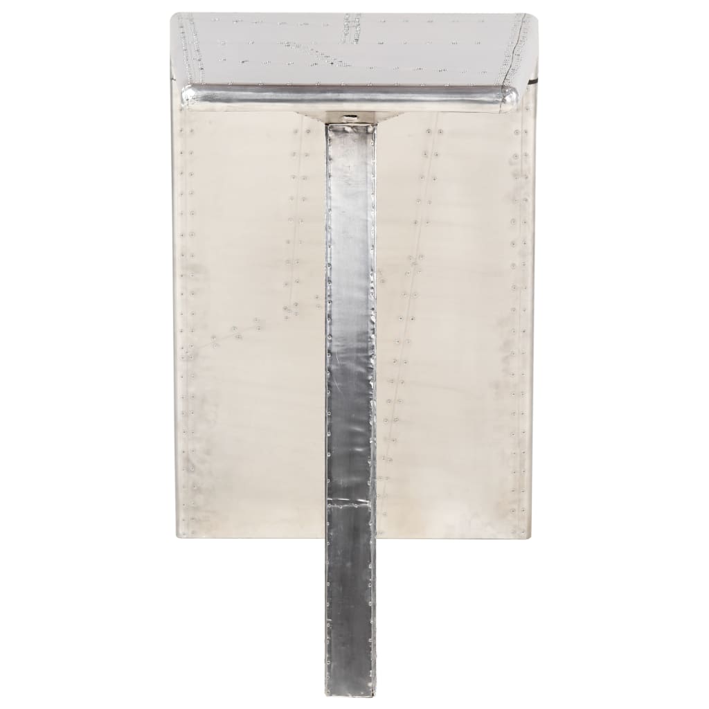 Aviator-skrivebord 112 x 50 x 76 cm metal sølvfarvet - number 3.