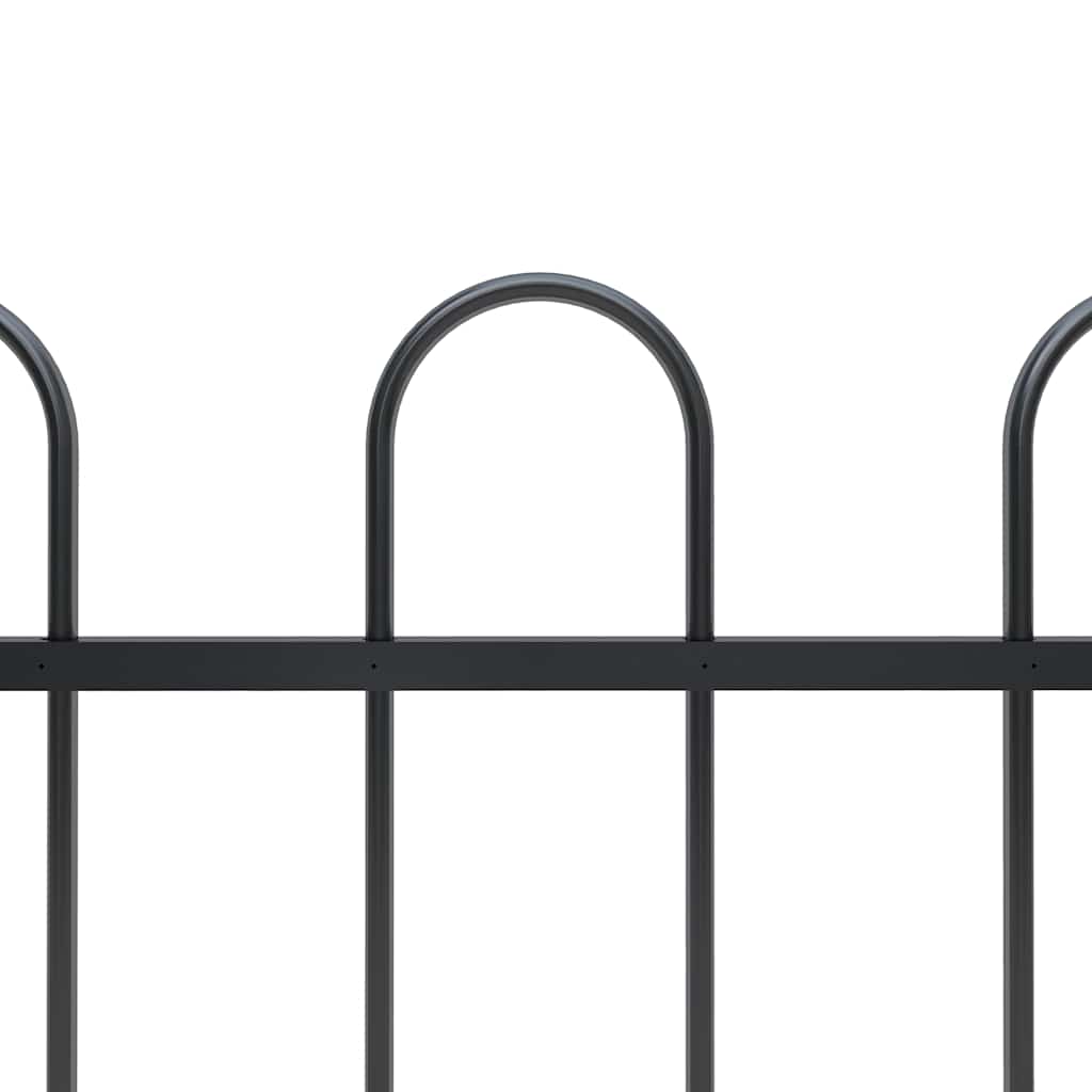 Hagegjerde med buet topp 11,9 x 1,2 m sort stål - 1, 11,9 m, 1,2 m - number 3.