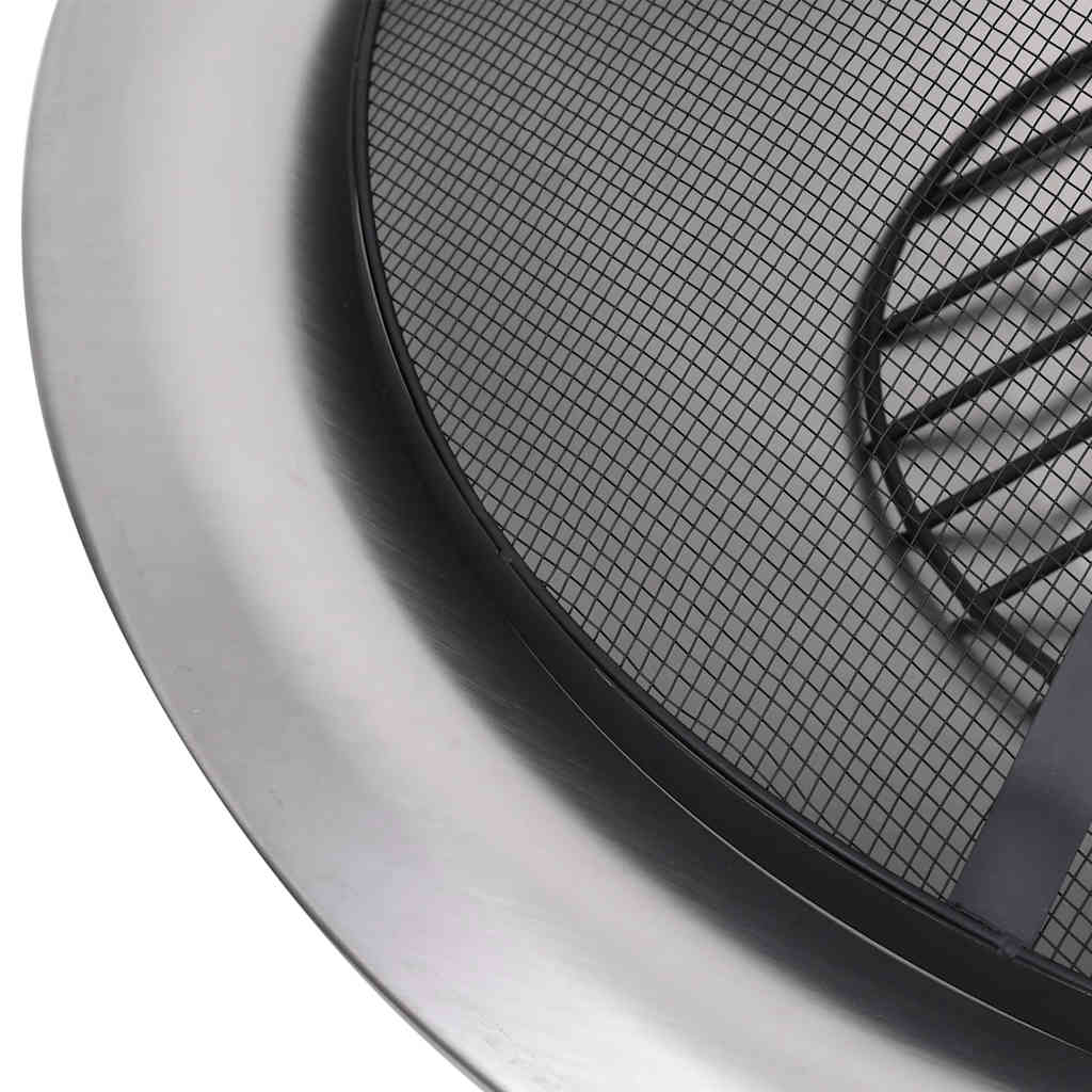 Bålfad med grill rustfrit stål 76 cm - number 6.