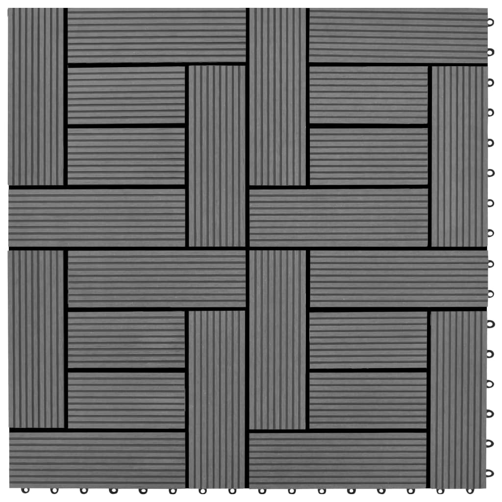 Terrassefliser stk. 30 x 30 cm 2 m2 wpc - grå, mønster 2, 22 - number 1.