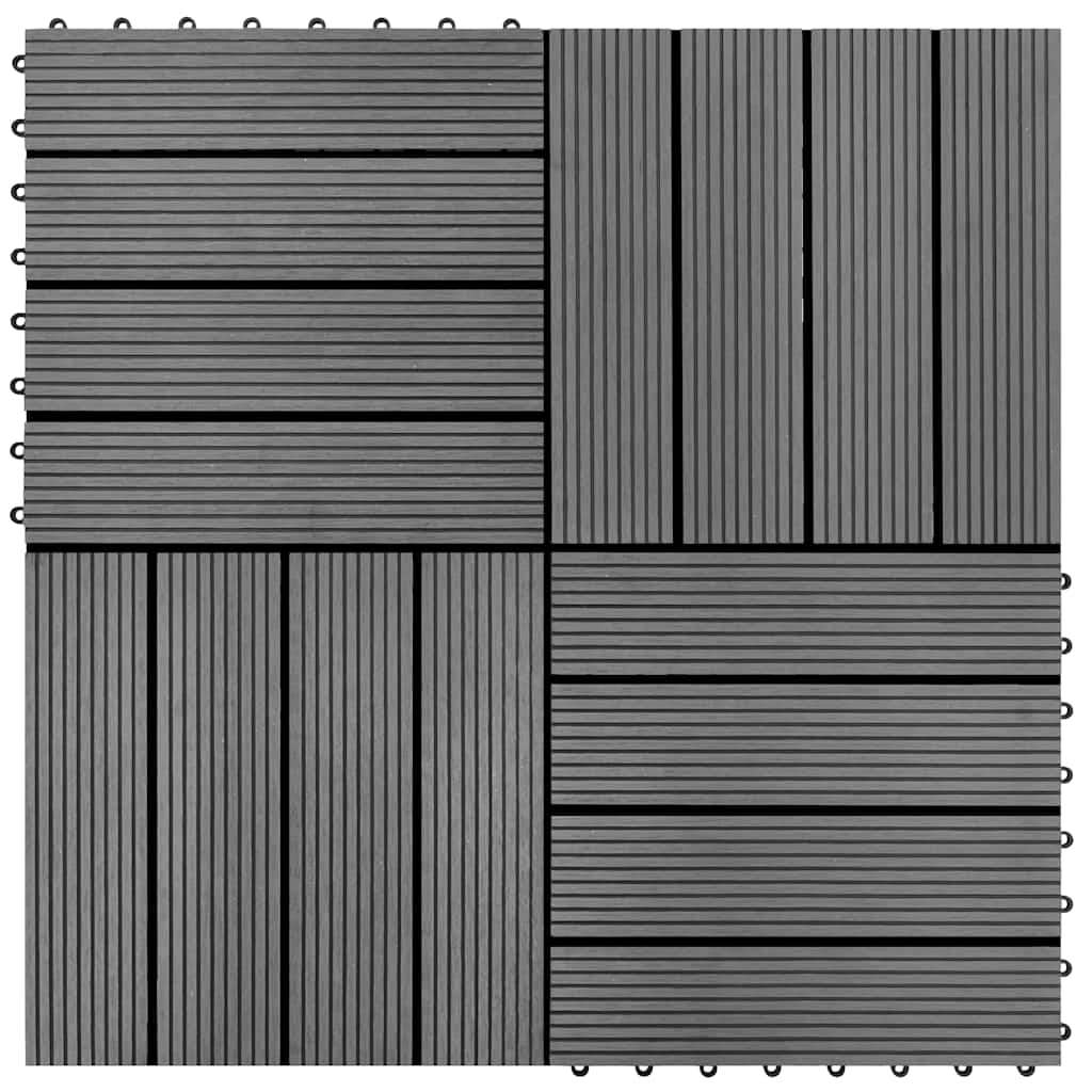 Dalles de terrasse 22 pcs. 30 x 30 cm 2 m2 wpc gris - number 4.
