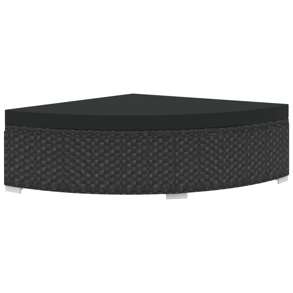Haveloungesæt 6 dele med hynder polyrattan sort - number 7.