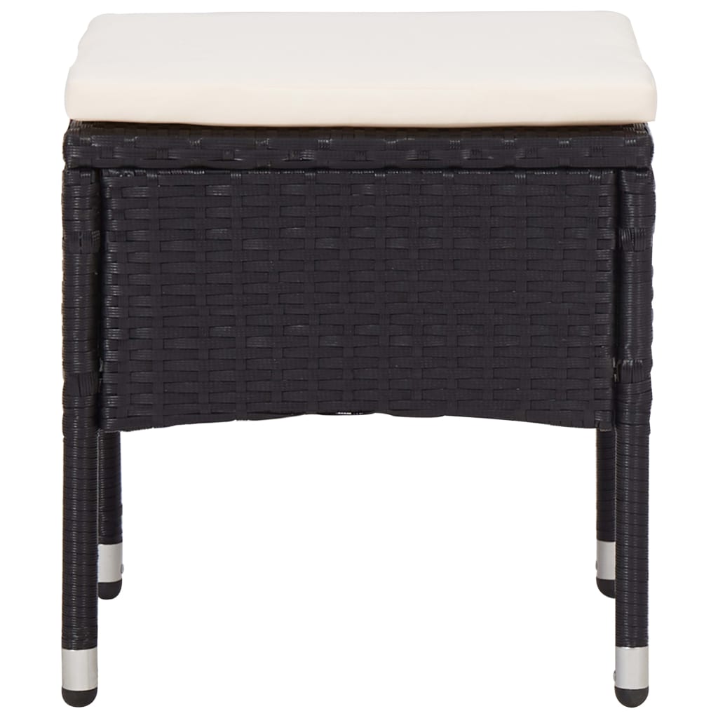 Udendørs spisebordssæt i 5 dele polyrattan og akacietræ sort - number 3.