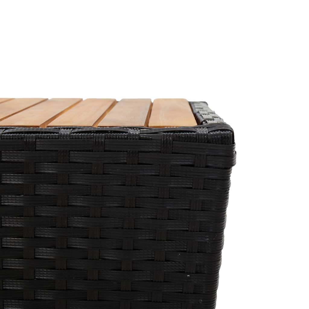 Tebord 41,5x41,5x43 cm polyrattan og heltre akasietre svart - number 5.