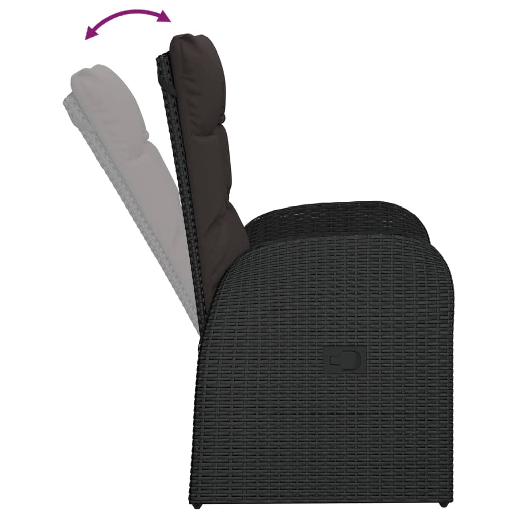 Fotele ogrodowe 2 szt. z poduszkami polirattan czarny - number 6.